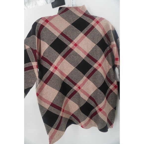 NWT Rachel Zoe Plaid Argyle Sweater Preppy Mock Neck Pullover Cozy Knit Size XL - Picture 9 of 10